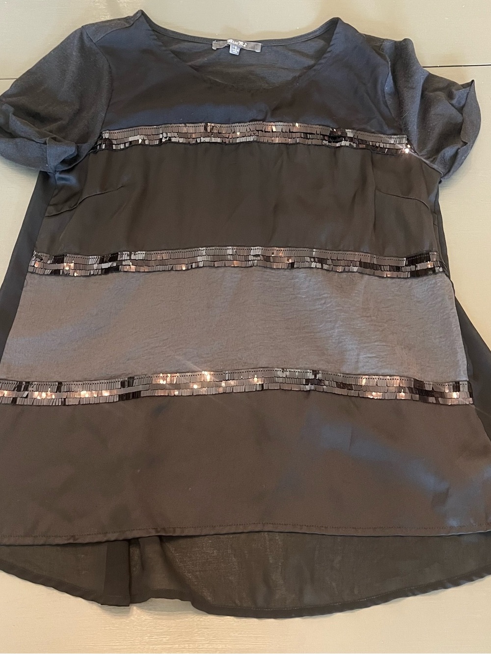 Miss Me Black Sequined Top